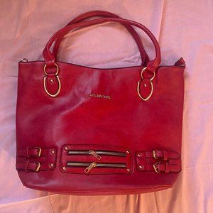 New York Red Faux Leather Tote Bag (NWT)